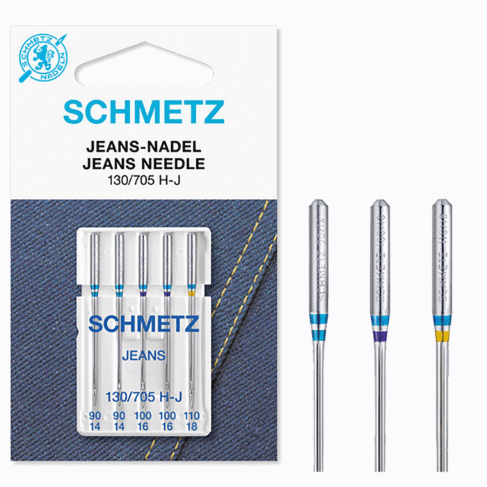 Schmetz Sewing Machine Needles: JeansAssorted 90(14)-110(18) x