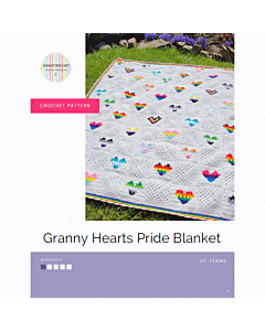 Granny Hearts Pride Blanket Kit by EmKatCrochet in Scheepjes Colour Crafter DK 