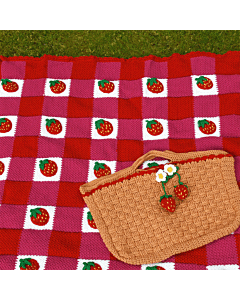 Strawberry Summer Blanket & Picnic Bag Crochet Pattern by Zoe Potrac in WoolBox Imagine Classic DK