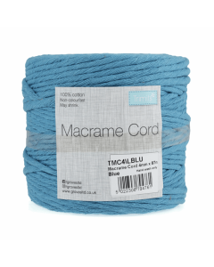 Reel of Macrame Cotton Cord Blue 87m x 4mm