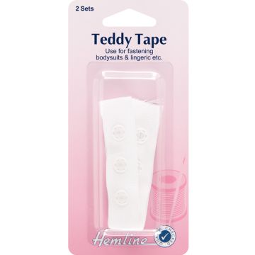 Hemline Snap Tape White 90 x 20mm