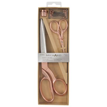 Hemline Set Fabric Scissors (21cm) & Embroidery Scissors (13.5cm) 