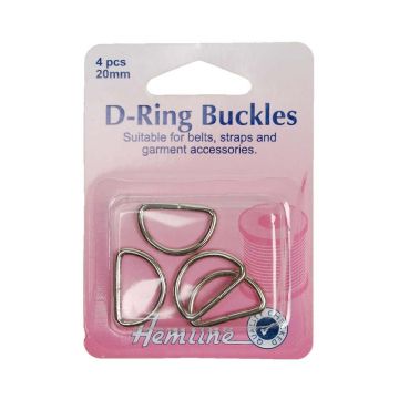 Hemline D Rings Chrome 20mm