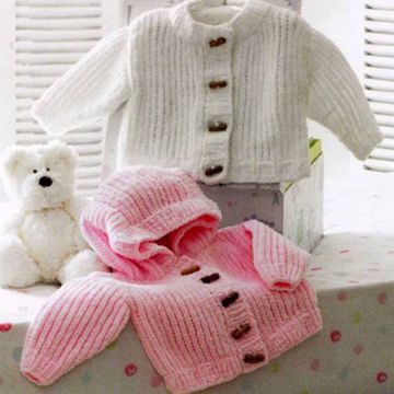 James C Brett Flutterby Babies Cardigans Pattern JB172 14-22in