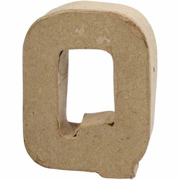 Papier Mache Small Letter Q  10cm