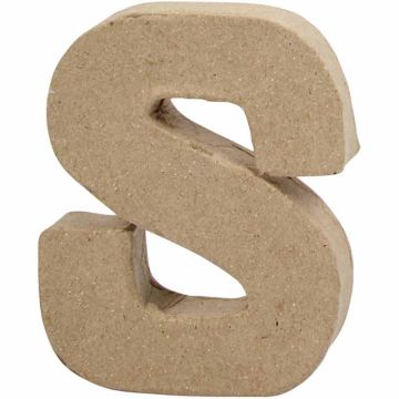 Papier Mache Small Letter S  10cm