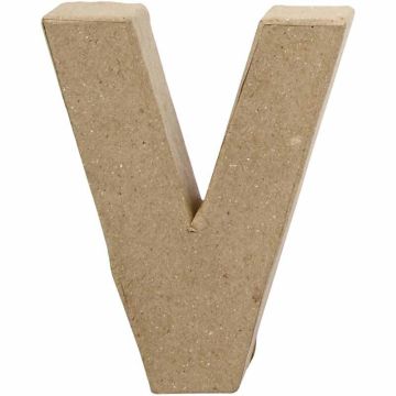 Papier Mache Small Letter V  10cm