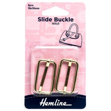 Hemline Slide Buckle Gold 16 x 30cm