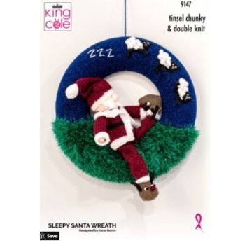 King Cole Sleepy santa Wreath Pattern 9147 