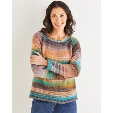 Sirdar Jewelspun Womens Crew Neck Raglan Sweater 10140 