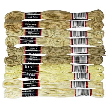 Trimits Embroidery Thread Pack Naturals 10pcs x 8mt