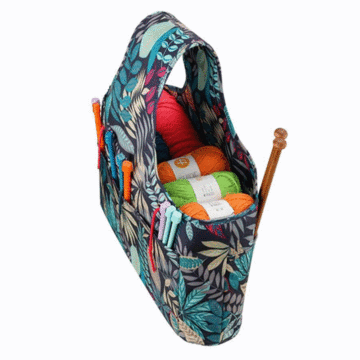 Yarn Tote Storage Bag Blue 42 x 10 x 26cm