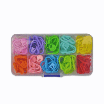 Plastic Stitch Marker Set 10 Colours 120 Pieces Multi Coloured 