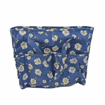 Yarn Tote Storage Bag Blue 30 x 14 x 4