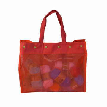 Mesh Tote Bag 3 Pieces Red 