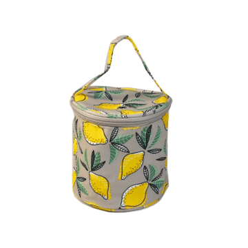 Circular Yarn Storage Bag Yellow 14 x 14cm