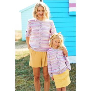 Stylecraft You and Me DK Women and Girls Cardigan and Sweater Pattern 9824 