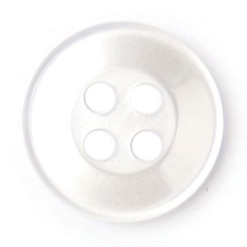 Milward Carded Buttons Rimmed 4 Hole White 11mm Pack of 7