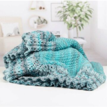 Knitted Blanket & Cushion Kit by Jenny Watson in James C. Brett Marble Chunky