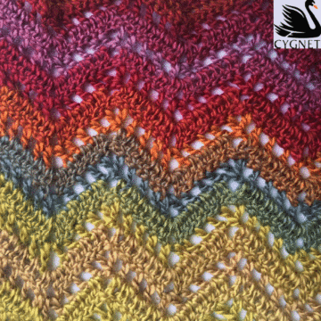 CY1045 Cygnet Boho Spirit Zigzag Wrap Crochet Pattern Kit 