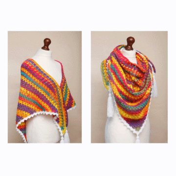 Block Stitch Shawl Blanket CY1684 in Cygnet Colour Rush DK Knitting Pattern Kit