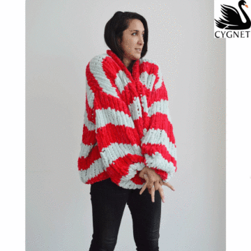 Cygnet Scrumpalicious CY1337 Cherry Striped Cardi Crochet Kit
