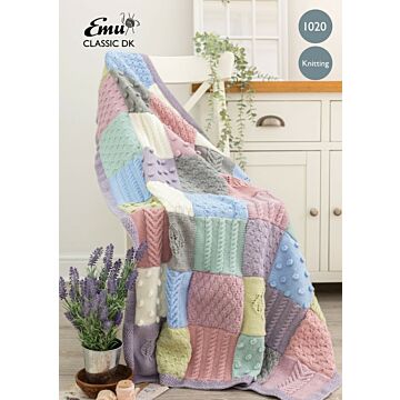 Emu Classic DK The Provence Blanket 1020 Knitting Pattern  One Size