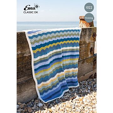 Emu Classic DK The Whitstable Bay Blanket 1022 Knitting Pattern  One Size