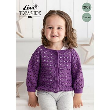 Emu Treasure DK Baby Lace Cardigan 2008 Crochet Pattern  6 to 24 Months