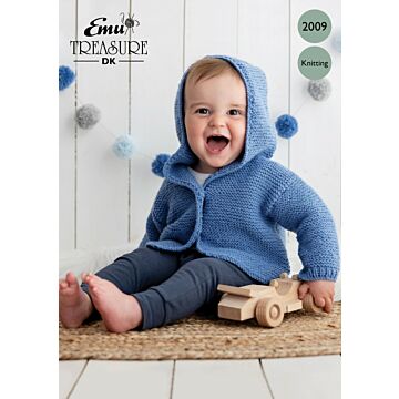 Emu Treasure DK Baby Cardigan with Hood 2009 Knitting Pattern  Birth to 12 Months