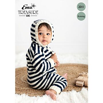 Emu Treasure DK Baby Toddler Striped Onesie 2011 Knitting Pattern  3 to 18 Months