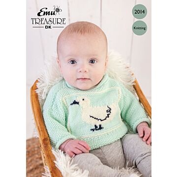 Emu Treasure DK Little Duck Baby Sweater 2014 Knitting Pattern  To Fit Chest 18 - 26"