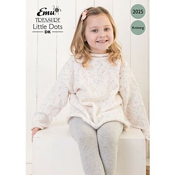 Emu Treasure Little Dots DK Child's Cowl Neck Sweater 2025 Knitting Pattern  To Fit Chest 26 - 30"