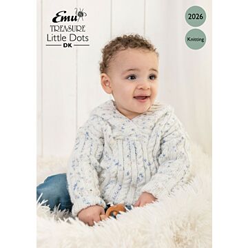 Emu Treasure Little Dots DK Child's Cable Hoodie 2026 Knitting Pattern  6 Months to 4 Years