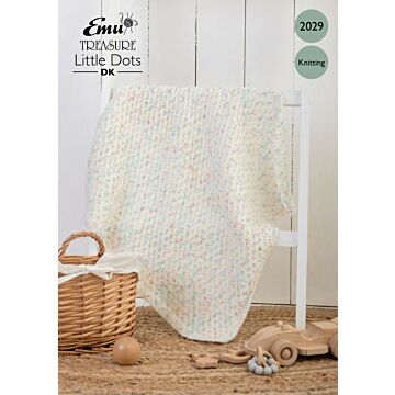 Emu Treasure Little Dots DK Baby Dotty Cot Blanket 2029 Knitting Pattern  One Size