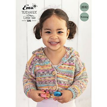 Emu Treasure Little Isle DK Baby Hoodie 2032 Knitting Pattern  Birth to 12 Months