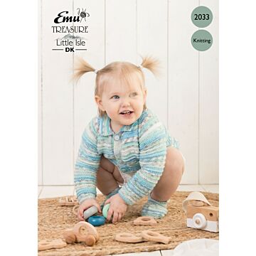 Emu Treasure Little Isle DK Baby Jacket & Bootees 2033 Knitting Pattern  6 to 36 Months