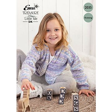 Emu Treasure Little Isle DK Child's Cardigan 2035 Knitting Pattern  2 to 4 Years