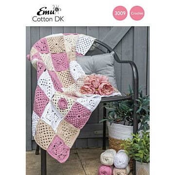 Emu Cotton DK Rose Garden Blanket 3009 Crochet Pattern PDF  One Size