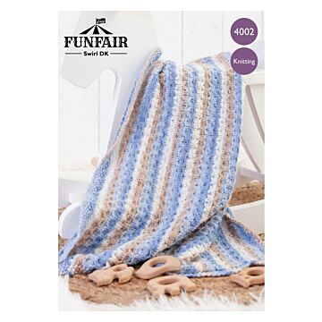 Emu Funfair Swirl DK Stripey Cot Blanket 4002 Knitting Pattern  One Size