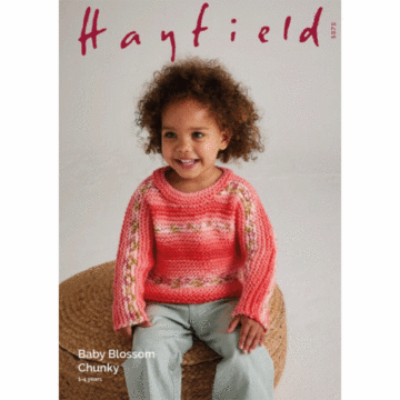 Hayfield Baby Blossom Flower Show Sweater 5573 Knitting Pattern Kit