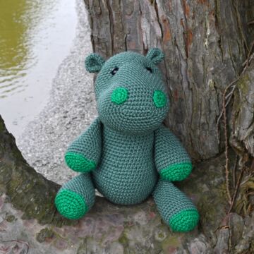 Green Hippo Crochet Pattern by Heather Gibbs in WoolBox Imagine Classic Anti-Pilling DK