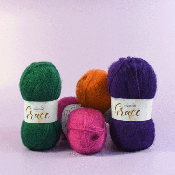 Balls of wool and mohair for knitting in pastel colors Stock Photo