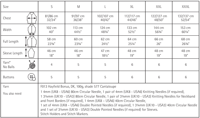 10595 size chart