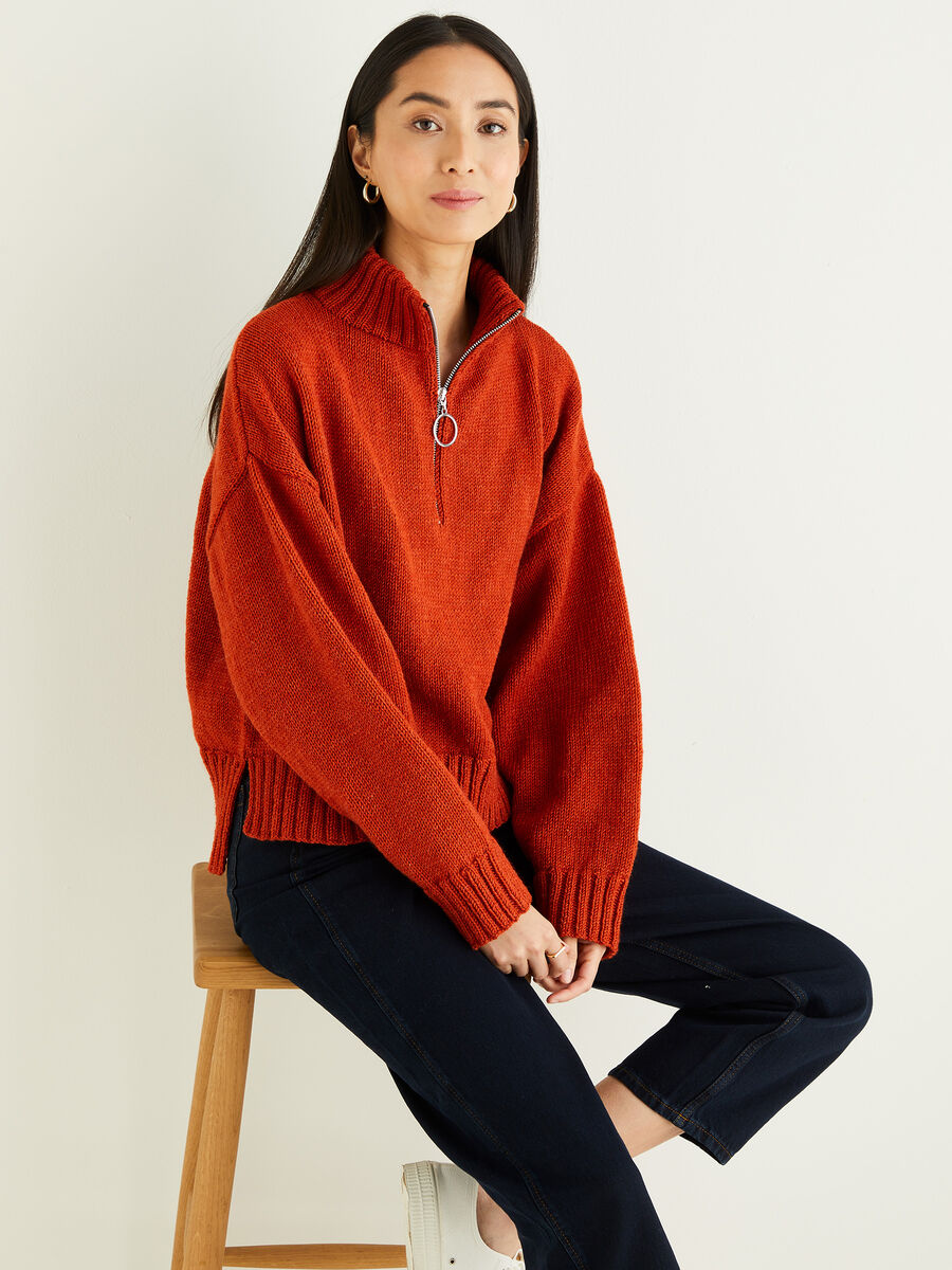 Image of Hayfield Soft Twist DK Ladies Half Zip Sweater