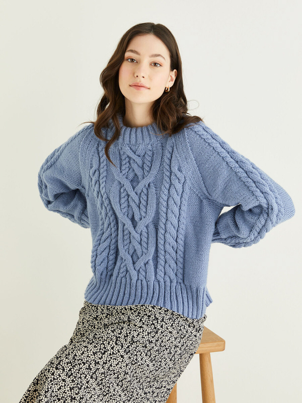 Image of Hayfield Bonus Aran With Wool Ladies Sweater
