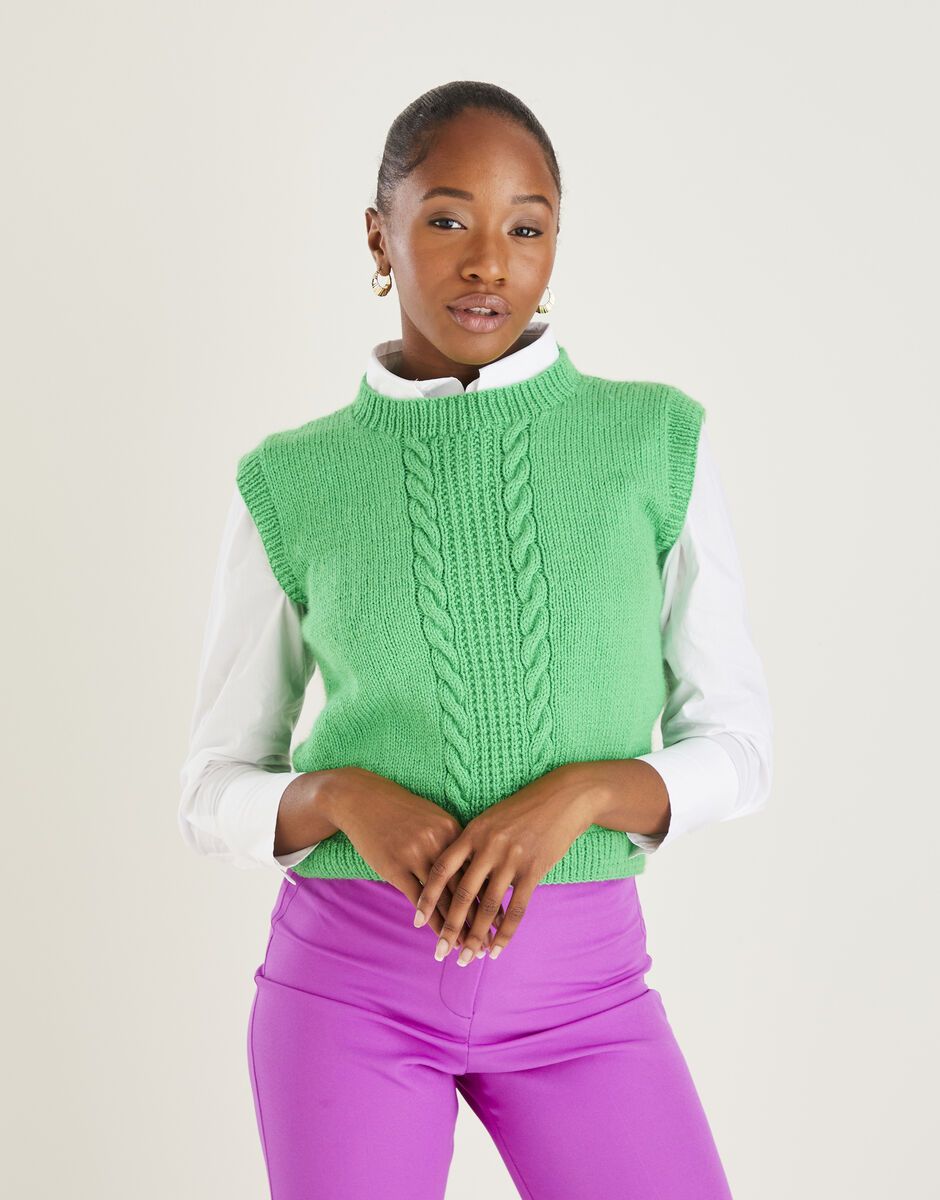 Image of Knitting Pattern Sweater Vest in Hayfield Bonus DK