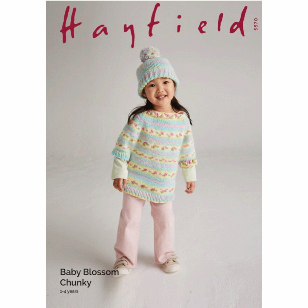 Image of Hayfield Blossom Chunky New Blooms Poncho & Hat